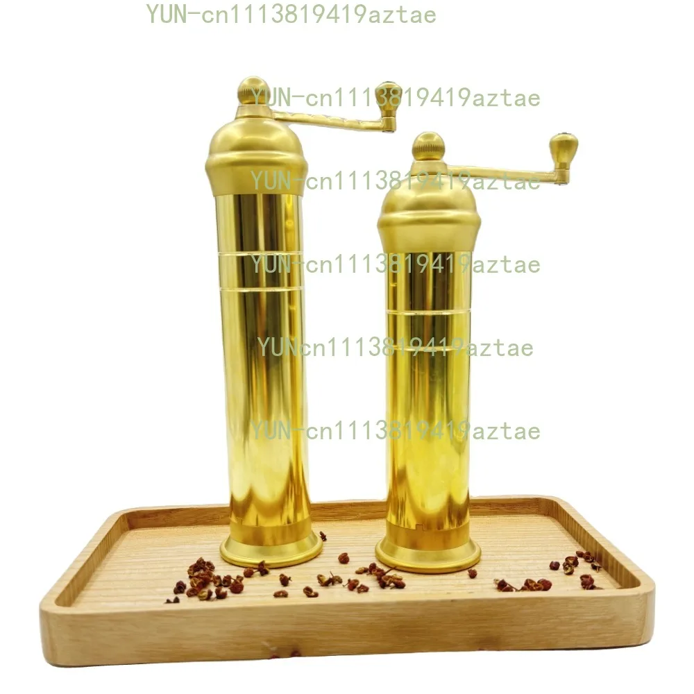 Kitchen Accessories and Gadgets Grinder with Adjustable Food Grade Core Gear Crank System Copper Salt Pepper Mill
