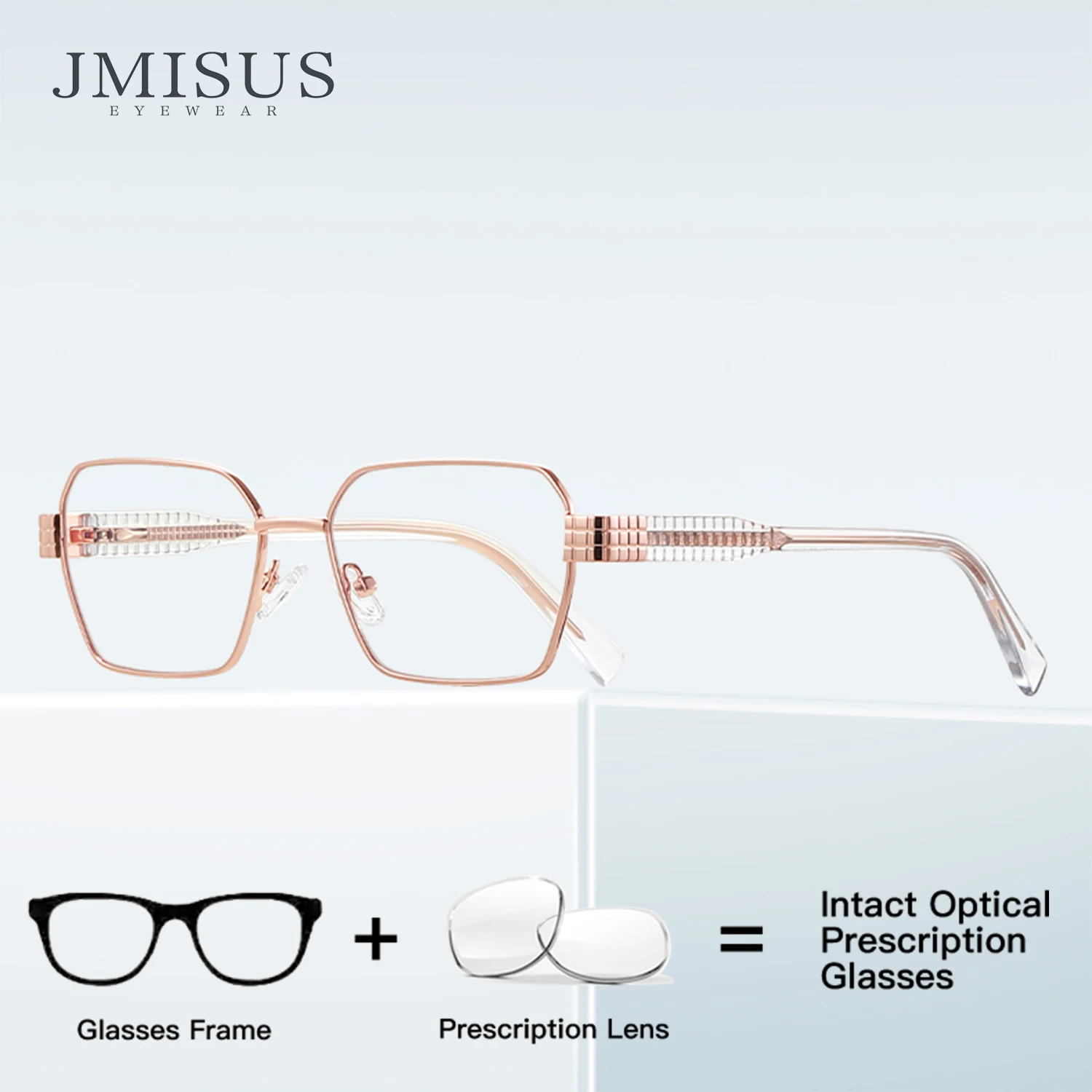 

JMISUS 2025 New Arrivals Small Square Prescription Eyeglasses Women for High-quality Metal Photochromic Optical Glasses