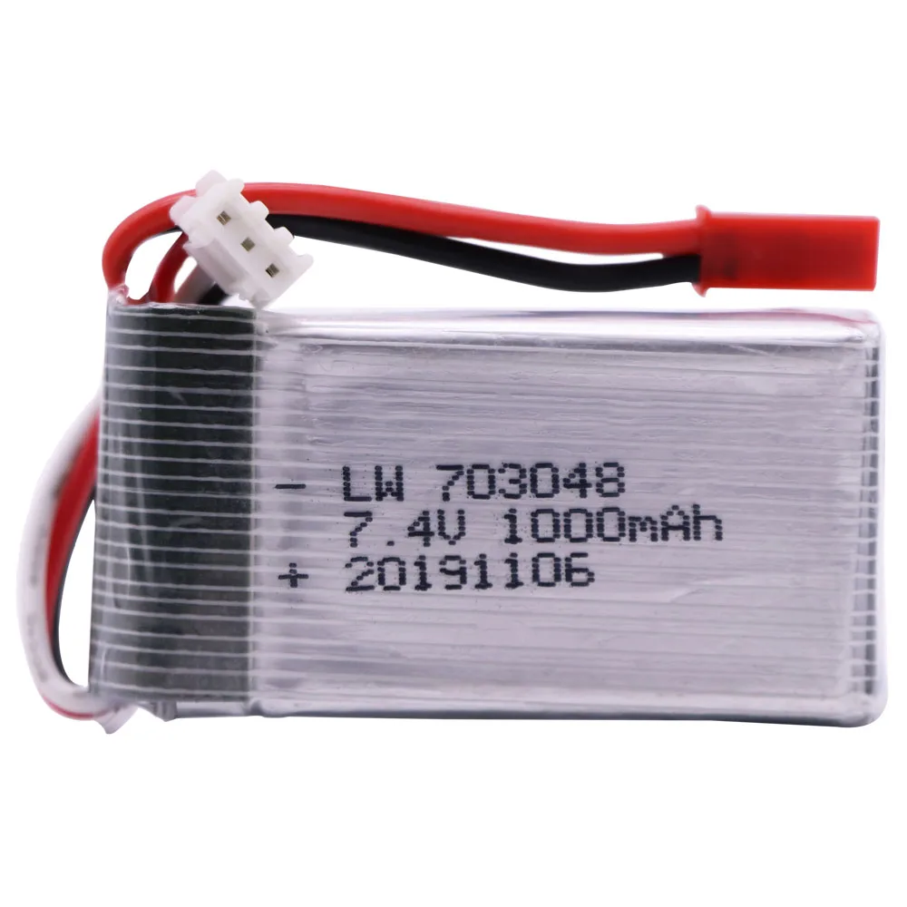 3PCS Lipo batteria Per WLtoys V262 V353 V912 giocattoli di RC 7.4V 1000mAh 2S Li-Po batteria JST Spina per RC Helicopter Quadcopter 703048