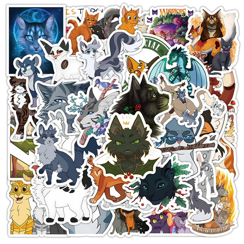 10/50/100PCS Warriors Cats Cartoon Stickers for Kids Decals Toys DIY Graffiti Luggage Phone Case Laptop Waterproof Sticker Packs