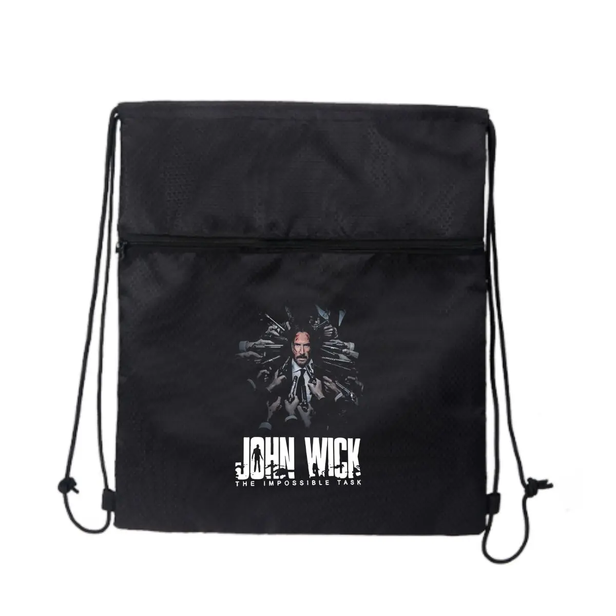 

John Wick — стильная спортивная сумка на молнии с тематическим рисунком на шнурке: спортивный дизайн для любителей фитнеса