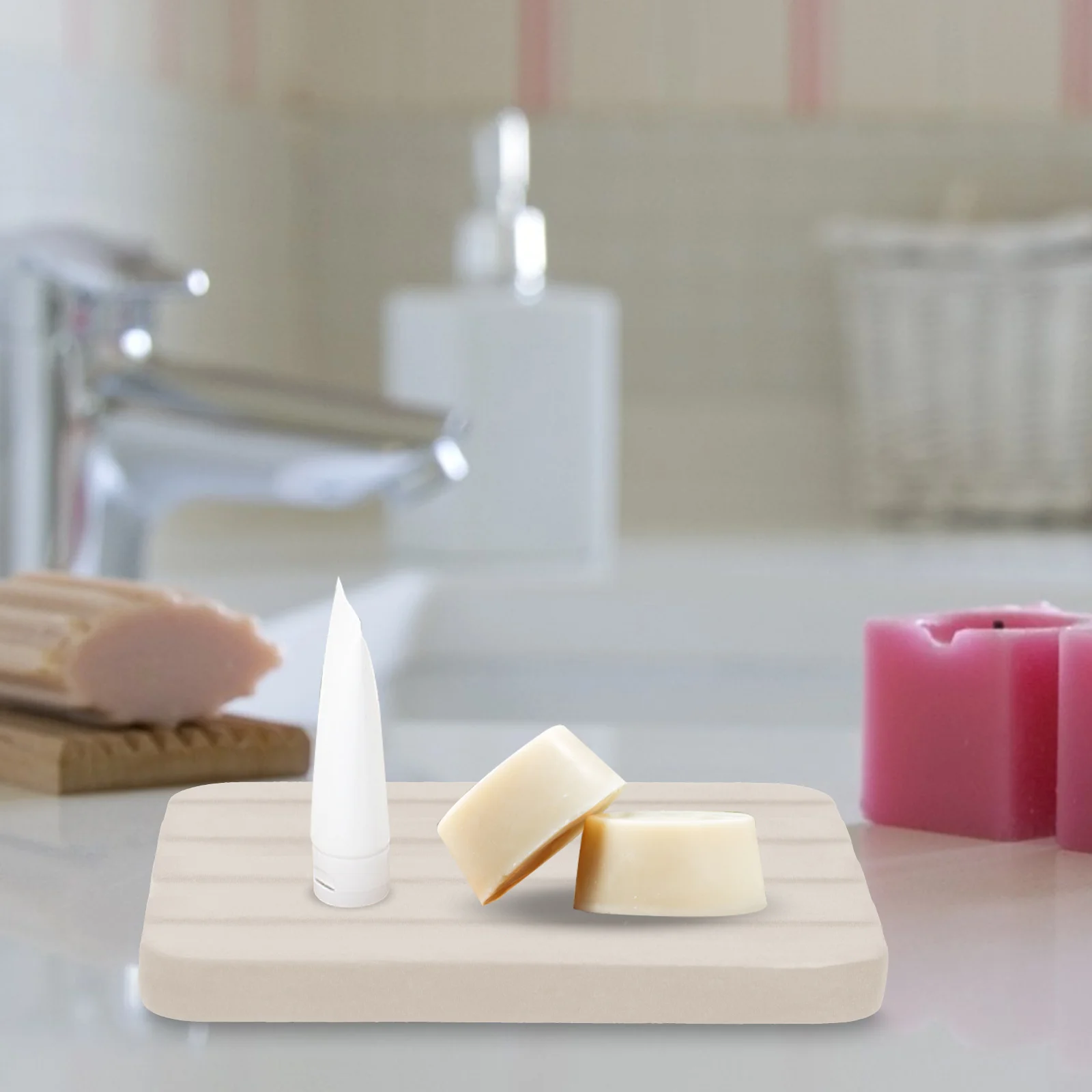 

Diatomite Storage Rack Creative Soap Dish Bathroom Draining Stand Multi-Function Soap Bracket Household Accessory