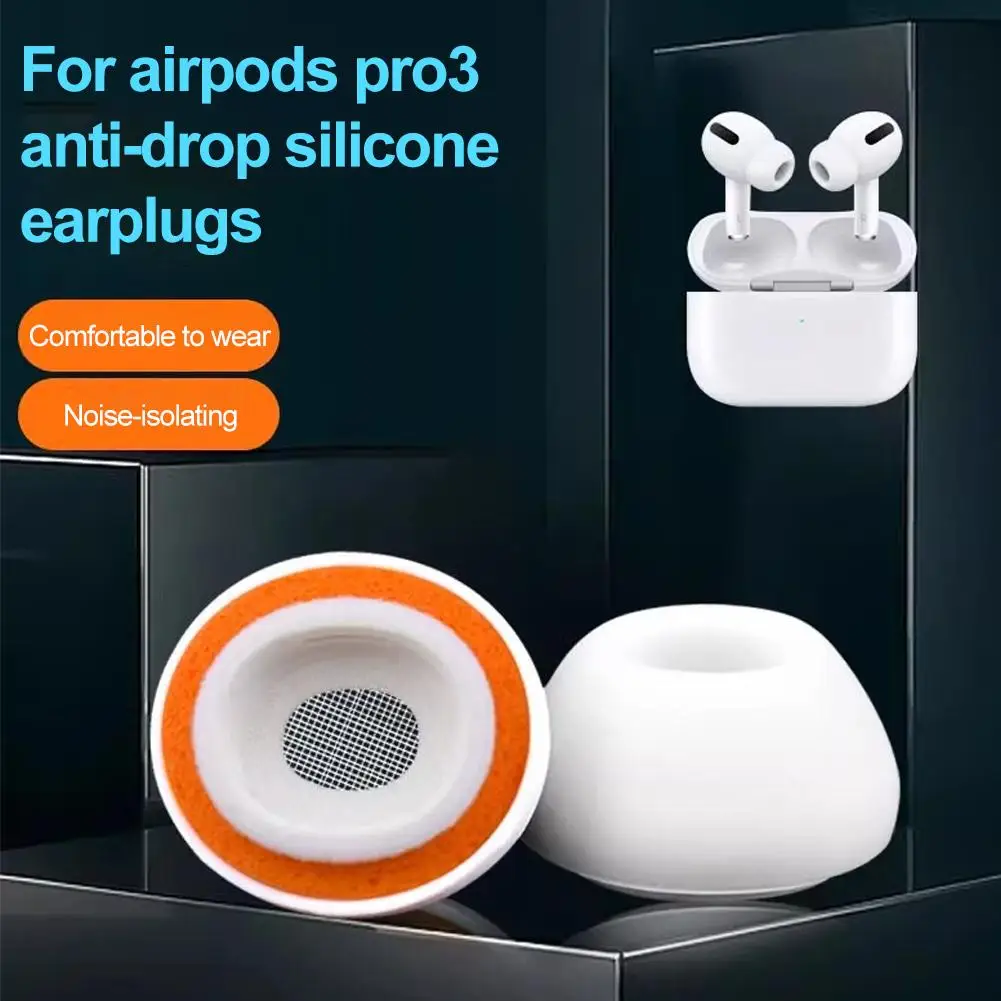 2 Stück Silikonschaum-Ohrpolster, Ohrstöpsel für AirPods Pro 3, kabellose Bluetooth-Kopfhörer, Silikon-Ohrabdeckungen, Ersatzzubehör