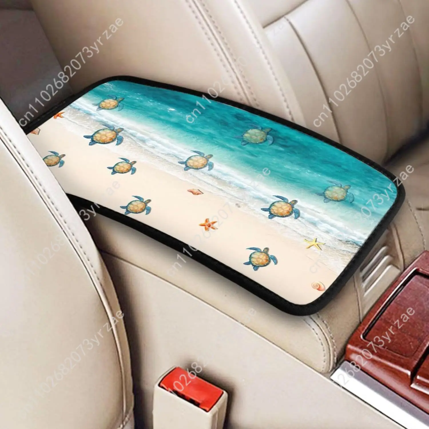 

Ocean Turtle Universal Car Armrest Cushion High Quality Non-Slip Car Armrest Cover Elastic Straps Car Interior Accessories