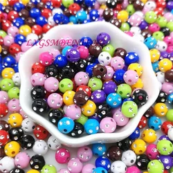 50 piece/lot 8mm Bright Shiny Round Acrylic Loose Spacer DIY Beads For Jewelry Findings  making Bracelet