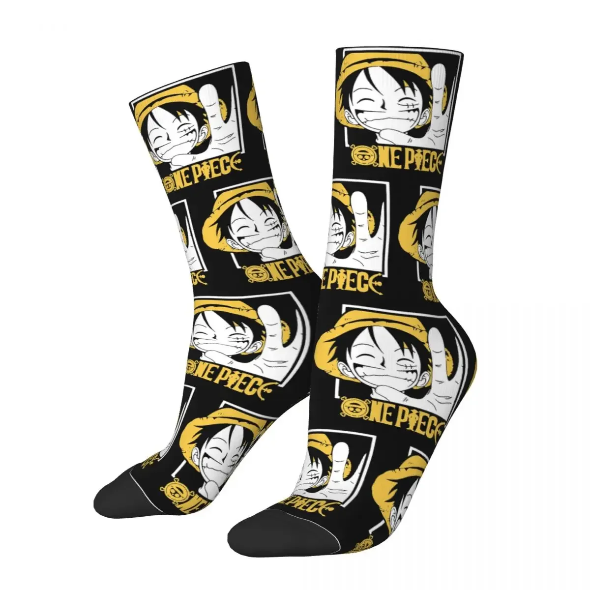 One Piece Monkey D Luffy Socks Harajuku Super Soft Stockings All Season Long Socks Accessories for Man Woman's Birthday Present