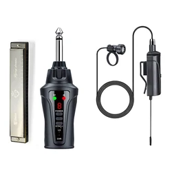 Acemic HT-5 Wireless Harmonica Microphone System, UHF Condenser for Harmonica Player Playing Recording Stage Performance
