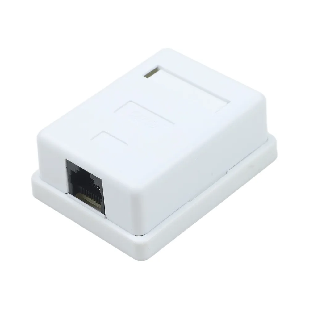 Single Port Network Box Network Wall Plate White Network Connector Gold Plated Contacts Compact Design With Screws