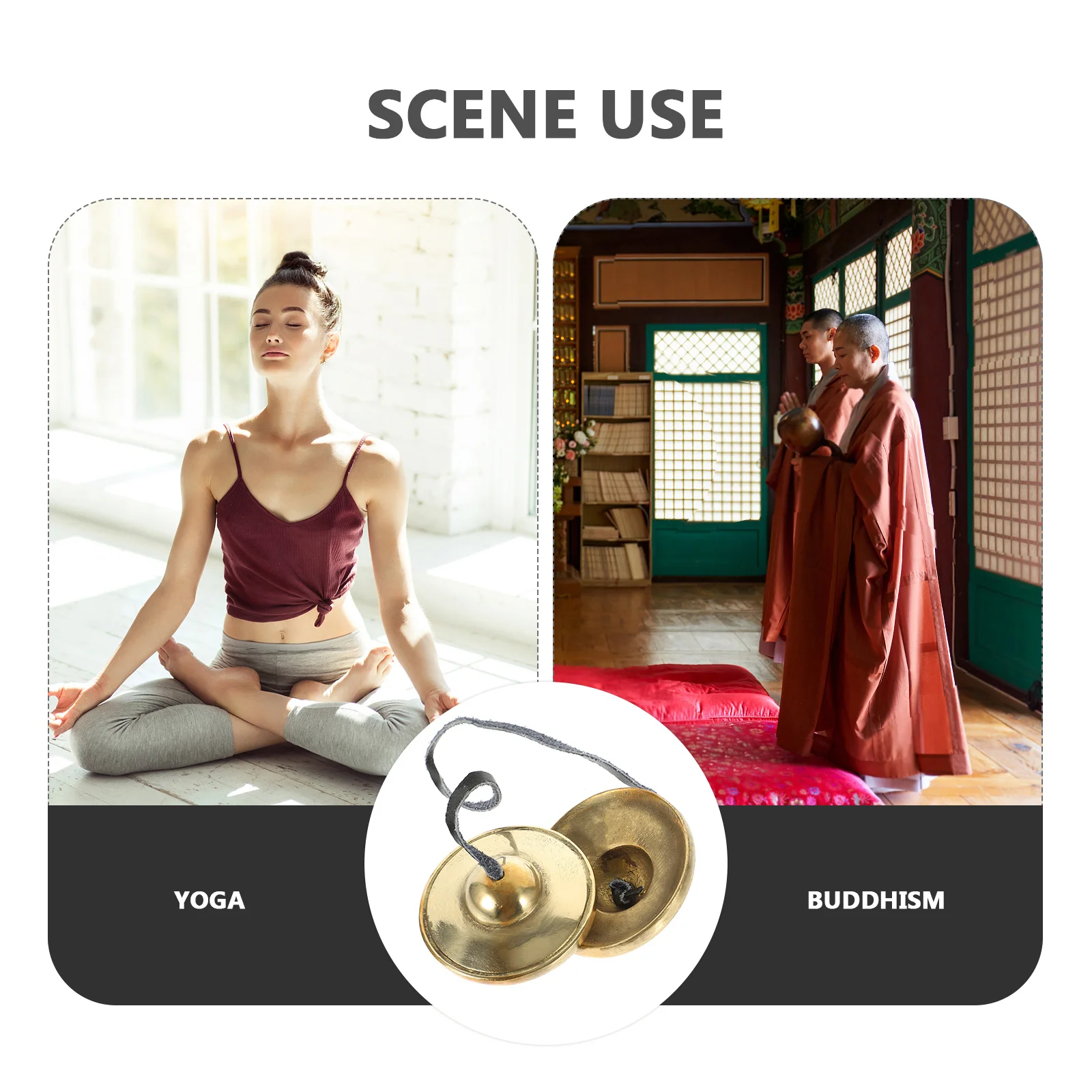 

Copper Meditation Cymbals Bell Tibetan Hand Cymbals for Yoga Zen Practice Small Portable Percussion Instruments