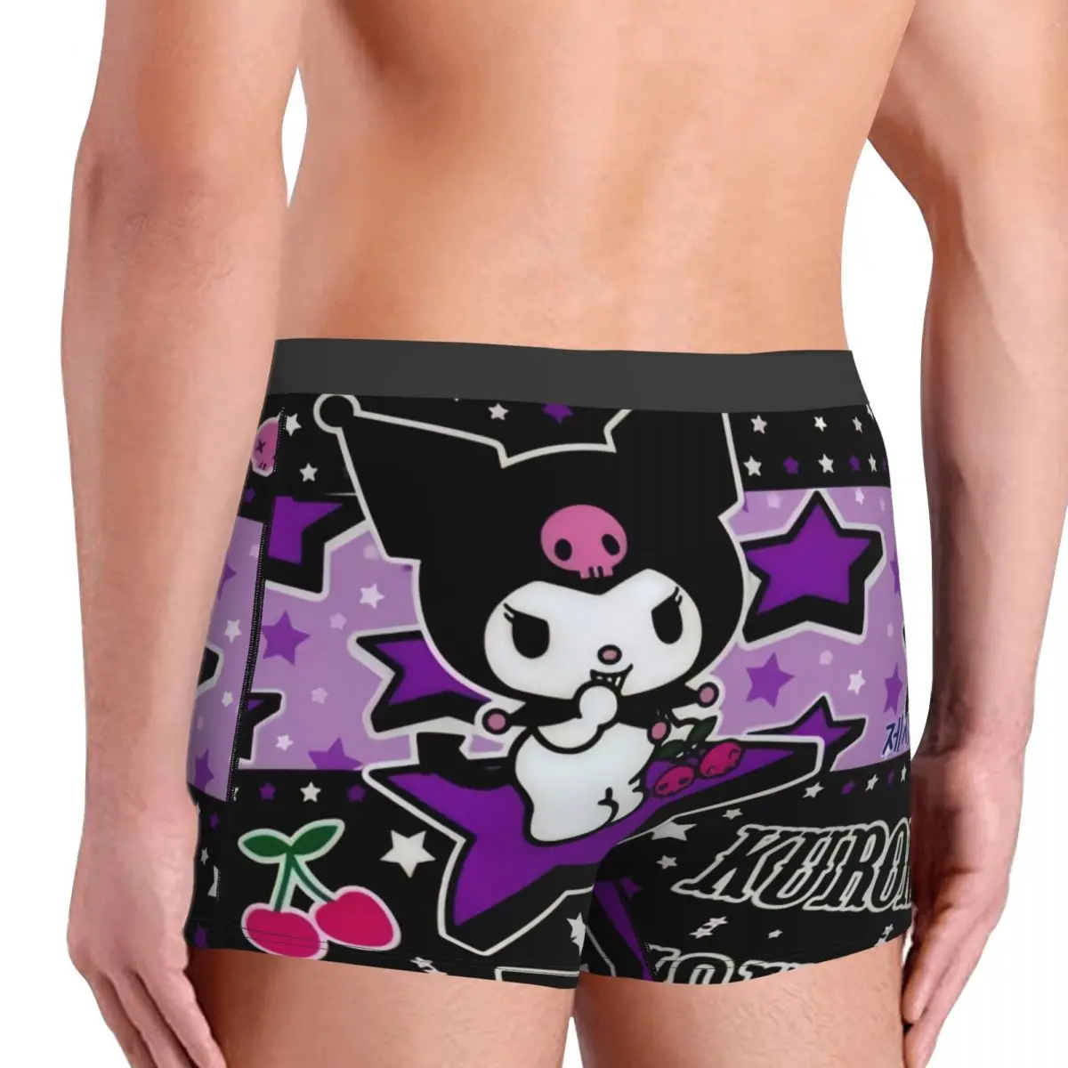 Custom Kuromi Sanrio Anime Underwear Men Stretch Boxer Briefs Shorts Panties Soft Underpants For Male