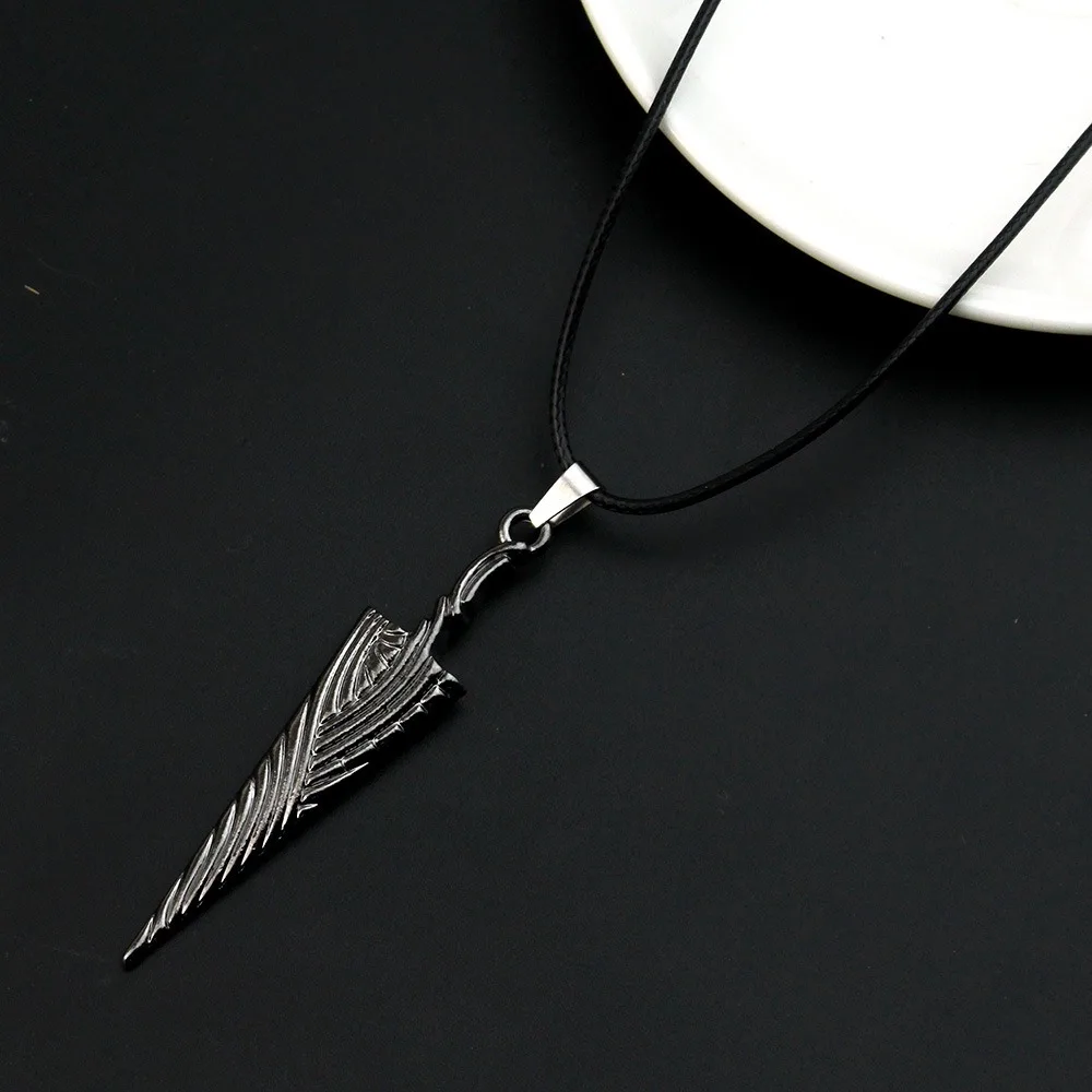 

Game Hollow Knight Pure Nail Sword Bone Pendant Necklace Keychain Fashion Geometry Rope Chain Choker for Women Men Cool Jewelry