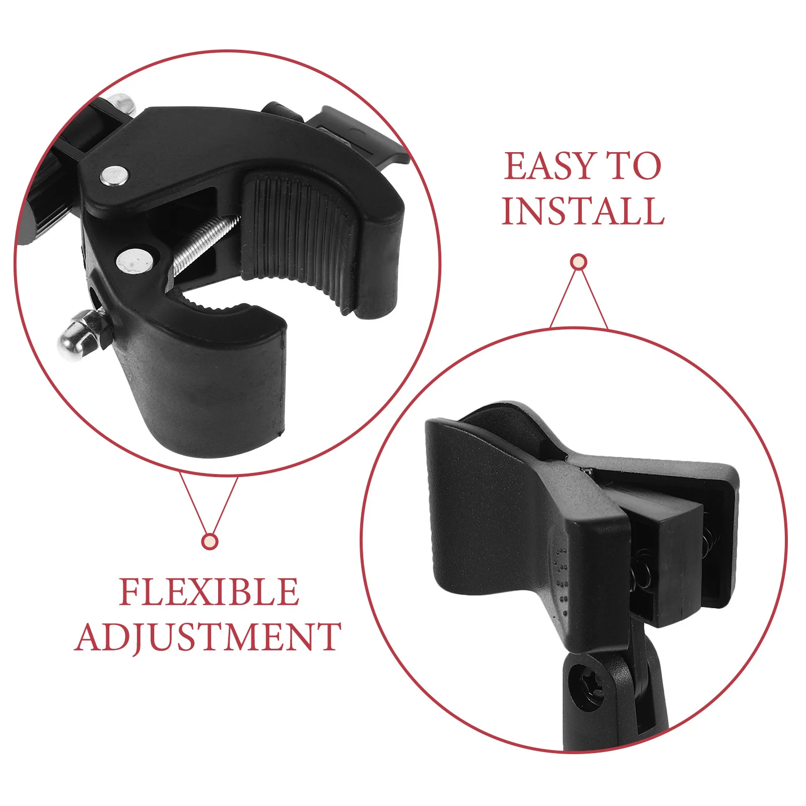 2Pcs Mic Stand Clamp Einstellbare Kunststoff Clip Halter Stoßdämpfende Mikrofon Halterung für Aufnahme Zubehör