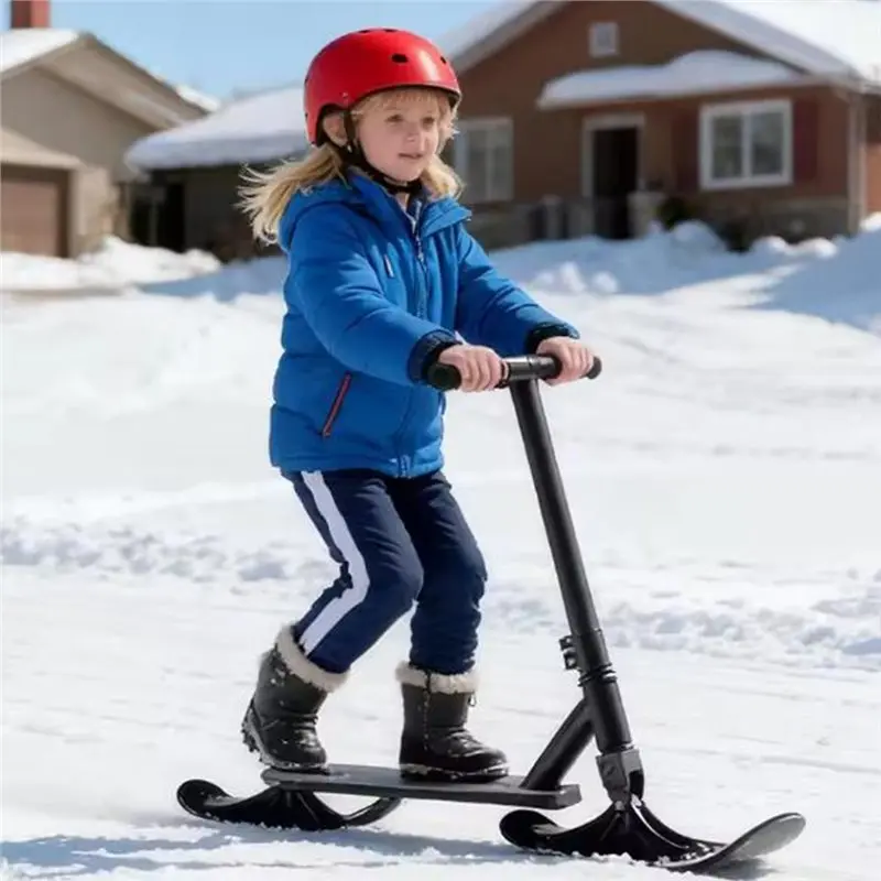 A89E-Roller Skis For Park Beach Backyard For Snow Sled 2-Wheeled All-Terrain Conversion Kit For Ski Skates Winter Fun