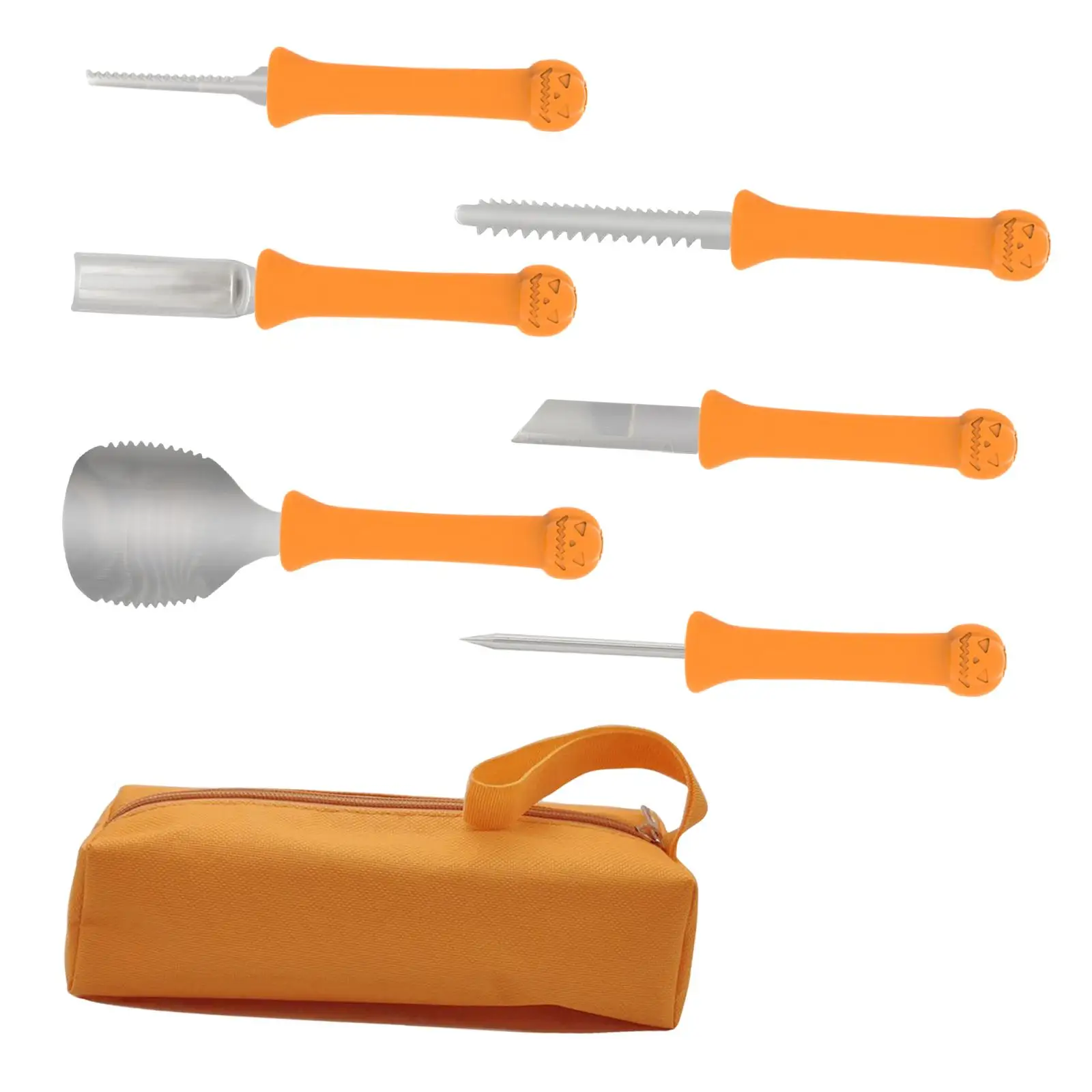 6 Pieces Pumpkin Carving Kits Multi Purpose Heavy Duty Stainless Steel for Pumpkin Lantern DIY Halloween Party Decoration