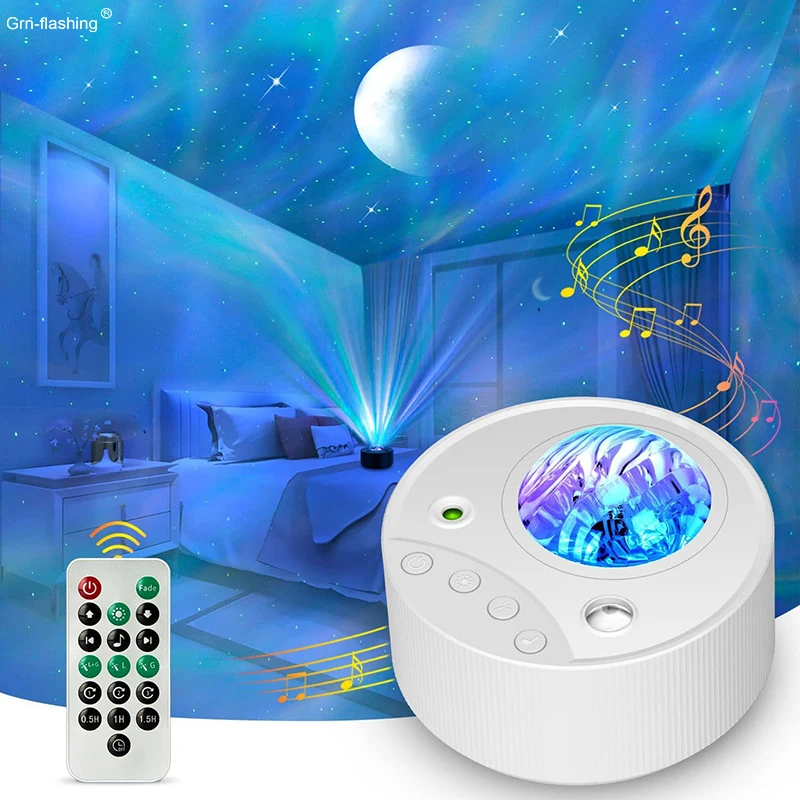 

New Northern Star Moon Galaxy Projection Lamp with Sleeping Music Atmosphere Effect Laser Stage Light Decor Bedroom Living Room