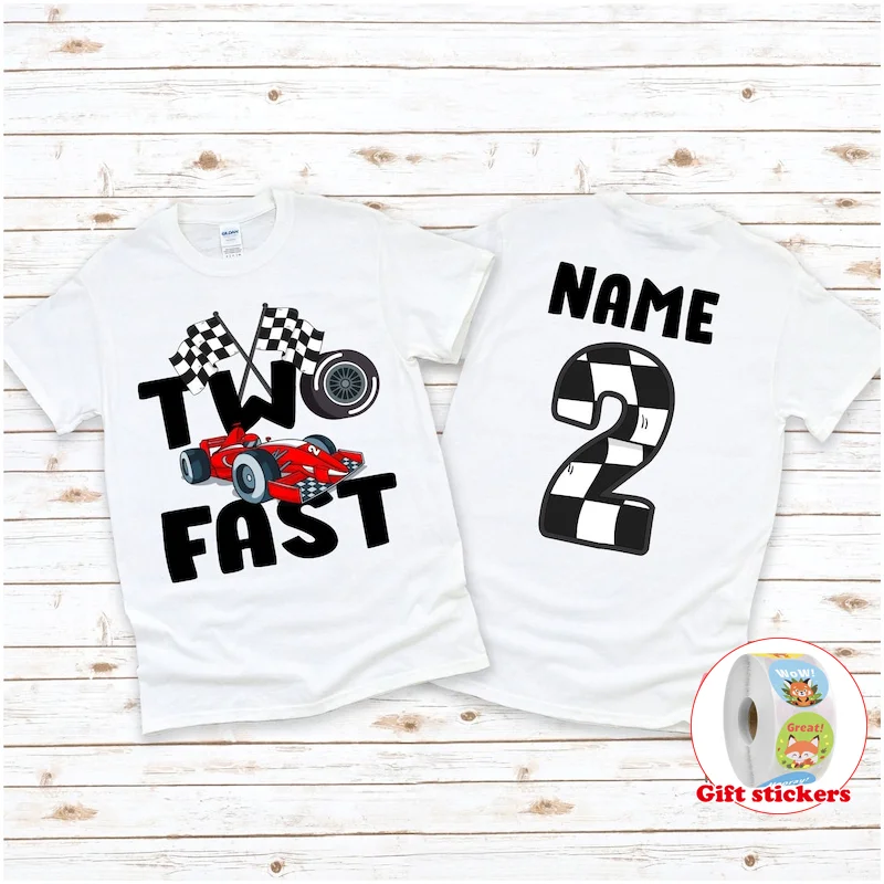 Two Fast Birthday T-Shirt | Second Birthday Shirt Kids 2nd Birthday T-Shirt | Racecar Birthday T Shirt | Birthday Boy Shirt