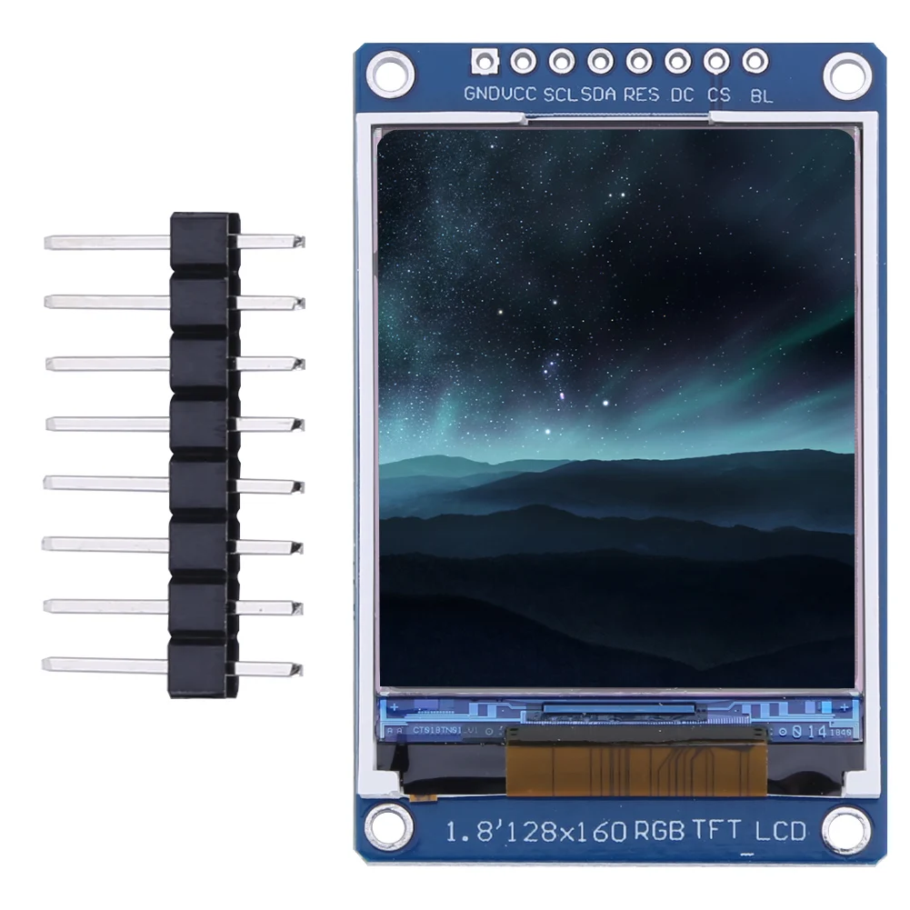 

1.8inch Color Display Module RGB TFT ST7735S Drive IC SPI Interface Serial Port 128x160 Resolution for Arduino SMT32 DIY Kit