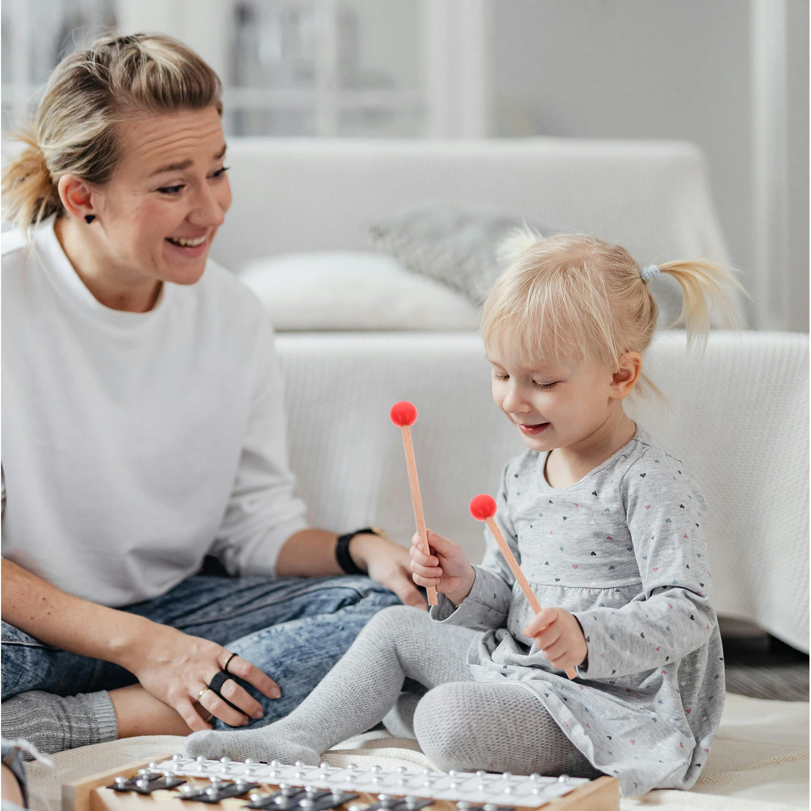 

2pcs 1 Pair Marimba Mallet Tongue Drum Drumstick Xylophone Percussion Instrument Lightweight Ergonomic Handle Reusable Practical