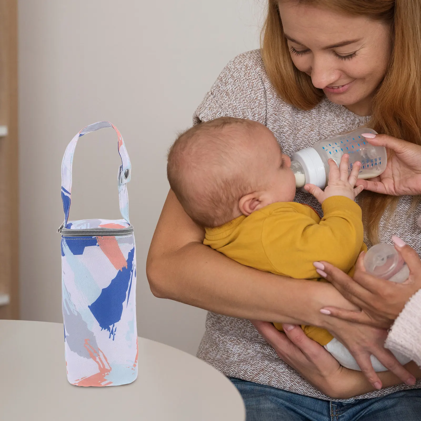 

Baby Bottle Cooler Bag for Stroller Insulated Portable Warmer Pouch for Breast Milk Storage Travel Daycare Easy Attach Detach