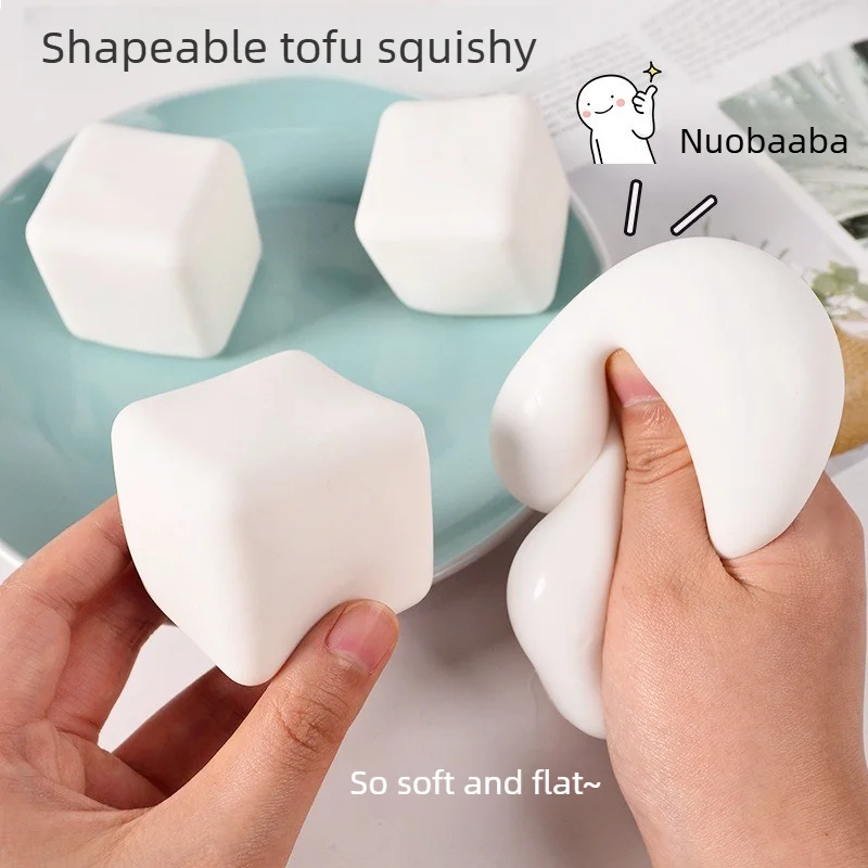 Bloques de Tofu de Rebote Lento para Aliviar el Estrés, Amasar y Jugar con Plástico, Bloques de Tofu Cuadrados de Harina, Juguete