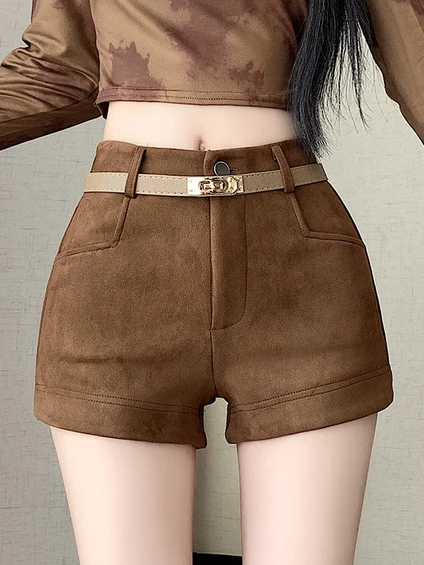 

Бархатные костюмные брюки из кожи оленя в стиле ретро, утягивающие брюки трапециевидной формы с высокой талией, широкие брюки, популярные женские модные поездки на работу