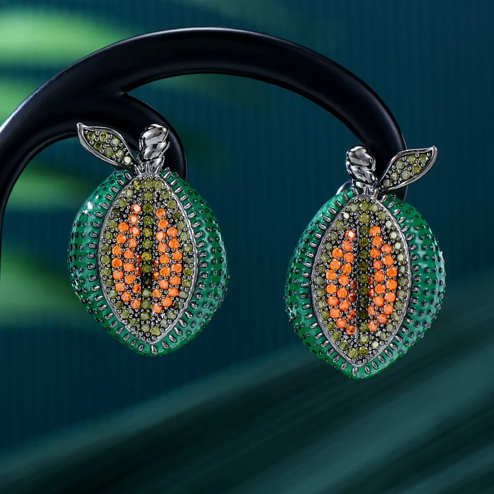 

Kellybola Surper Cute Lemon Orange Earrings For Noble Women Bridal Wedding Daily Jewelry Luxury Gorgeous High Quality