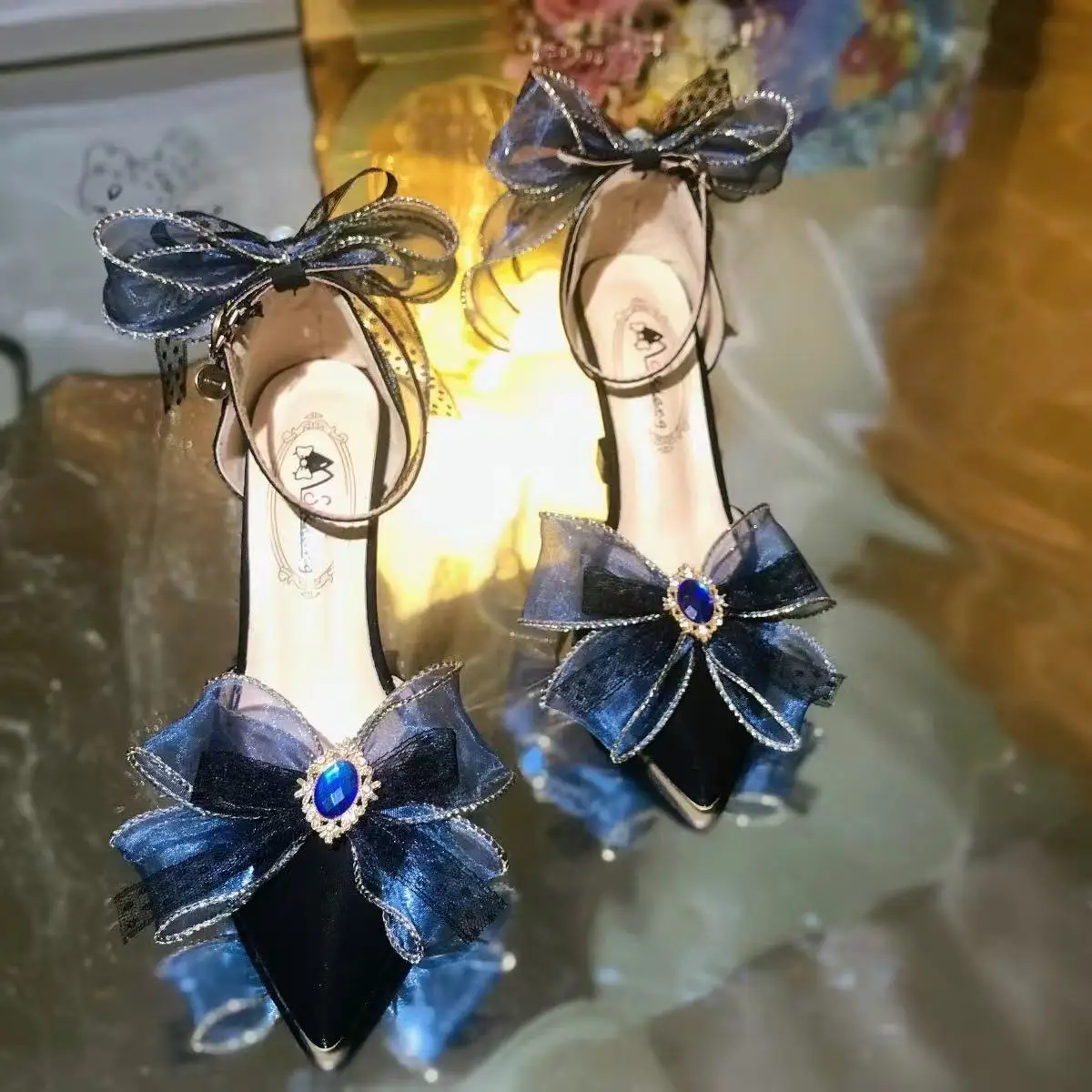 

Elegant Pointed Women's High Heels Lolita Transition Rites Shoes Pumps Luxury Designer Wedding Bride High Heels Princess Shoes