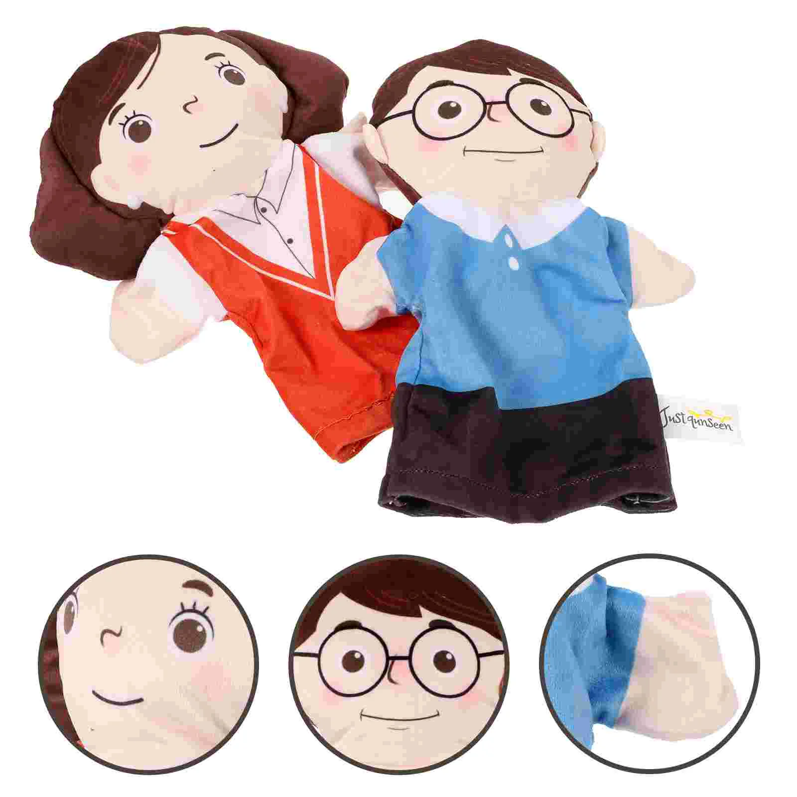 

2 Pcs Character Hand Puppet Puppets DIY Figure Toy Educational Aldult for Kids Plush Adults Child Story Telling