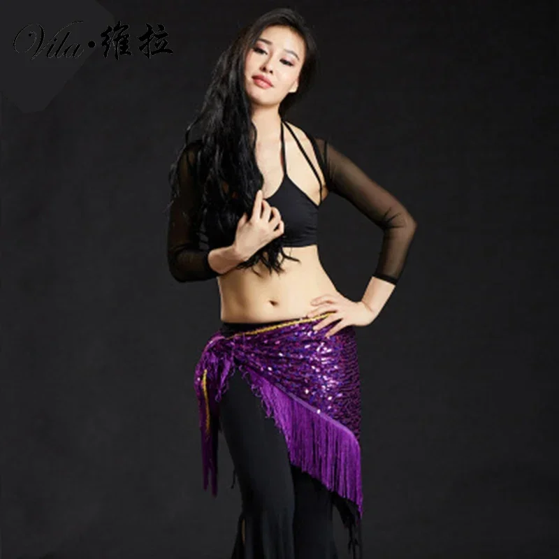 Adult Fringe Sequin Belly Dance Belt Hip Scarves Scarf Oriental Costumes for Sale Women Bellydance Eastern Mermaid Dancing Wear