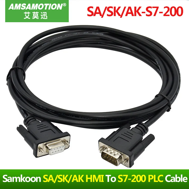 SA/SK/AK‑S7‑200 Communication Cable for Samkoon SA SK AK Series HMI Touch Panel Connect Siemens S7‑200 Series PLC