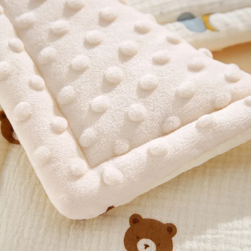 وسادة أطفال من عمر 0 إلى 12 شهرًا، وسادة مخملية لفاصوليا الأطفال، وسادة أطفال عامة من القطن الشاش قابلة للتنفس