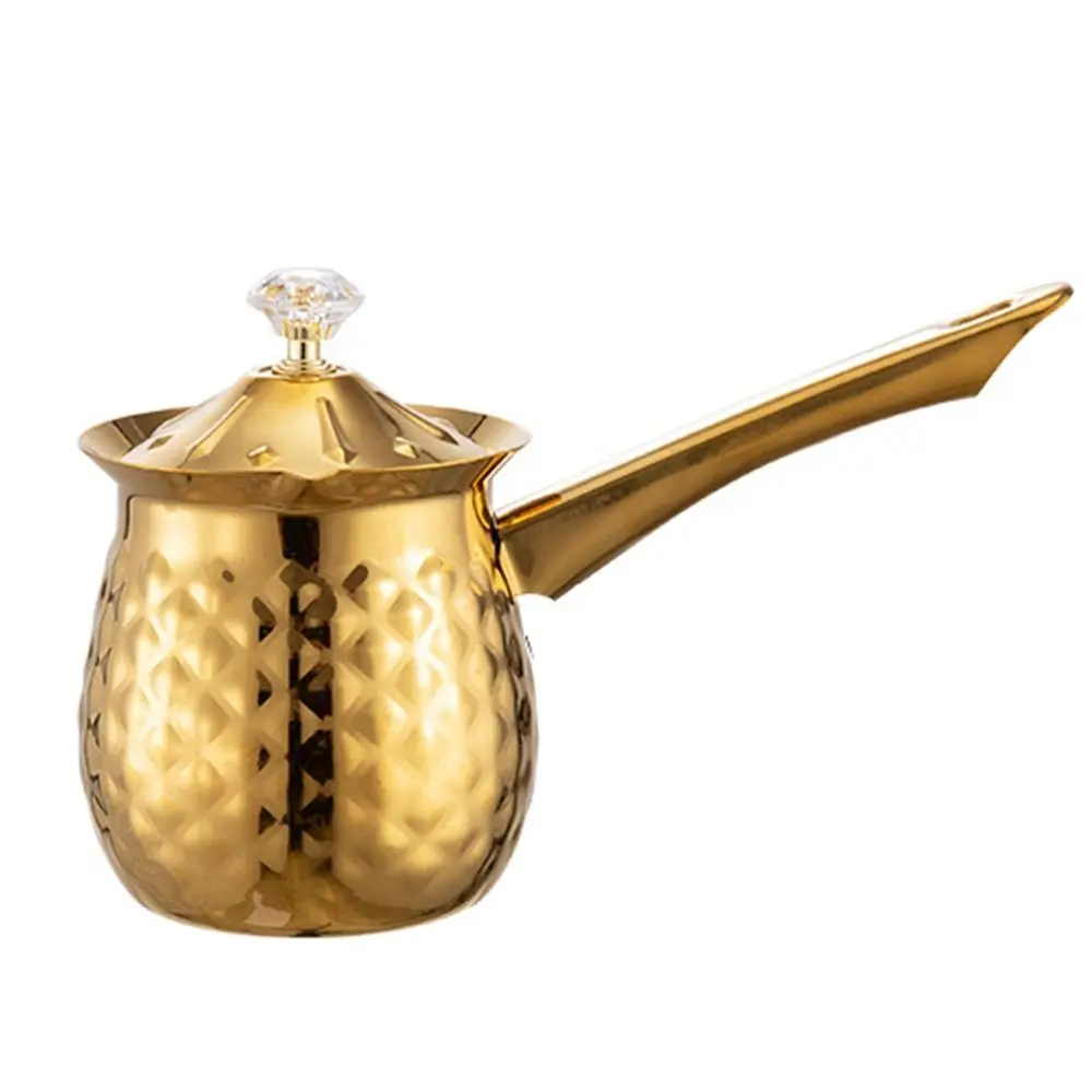 

Durable Handcrafted Turkish Coffee Pot Stable Handle Milk Warmer Stainless Steel Anti-slip Heating Pot Chocolate
