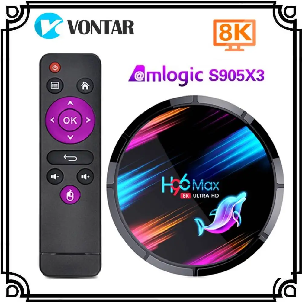 H96 Max X3 8K 4GB 32GB 64GB TV Box Amlogic S905X3 Android 9.0 Set Top Box Dual Wifi Google Player Youtube Media Player H96max