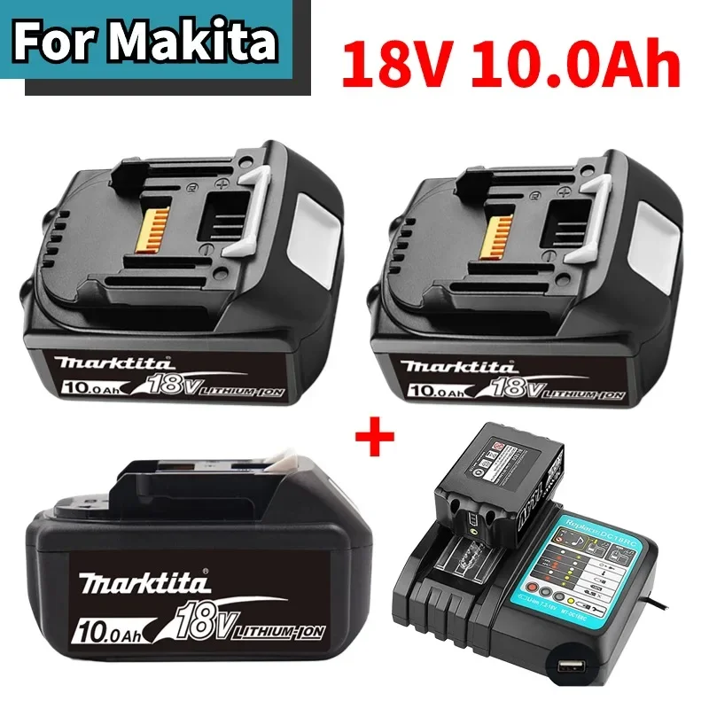 

100% Original for Makita 18V 10Ah Rechargeable Battery with LED Li-ion Replacement LXT BL1860B BL1860 BL1850 BL1830 Power Tools