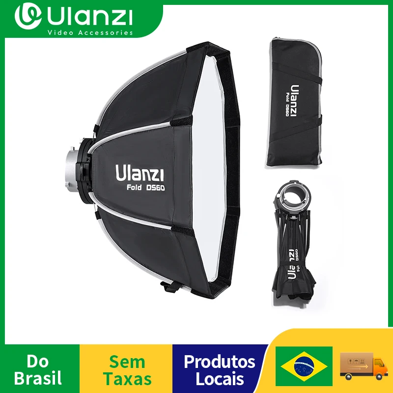 Ulanzi DS60 60CM / 80CM Universal Bowens Mount Octagonal Softbox Quick Release Honeycomb Shape Softbox Standard Folding Softbox