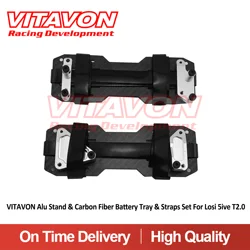 VITAVON CNC Alu7075 Stand & Carbon Fiber Battery Tray & Straps Set For Losi 5ive T2.0