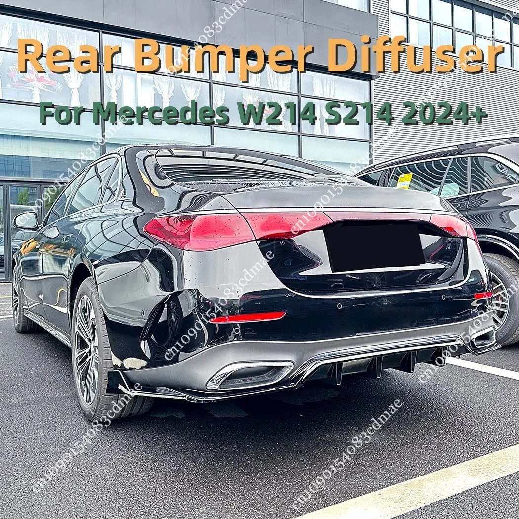 

Диффузор заднего бампера для Mercedes W214 S214 E 200 300 400 450 AMG Line 2024 + глянцевый черный ABS задний спойлер автомобильная отделка кузова комплект