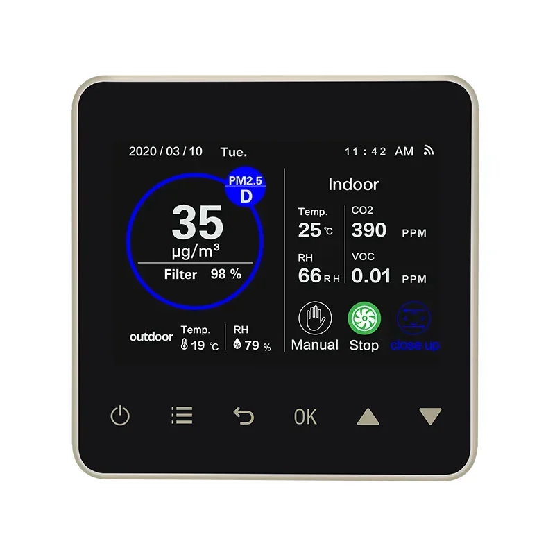 Fresh Air Controller Controller Modbus WIFI Digital LCD Display Smart WIFI Controller Modbus RS485 HVAC System