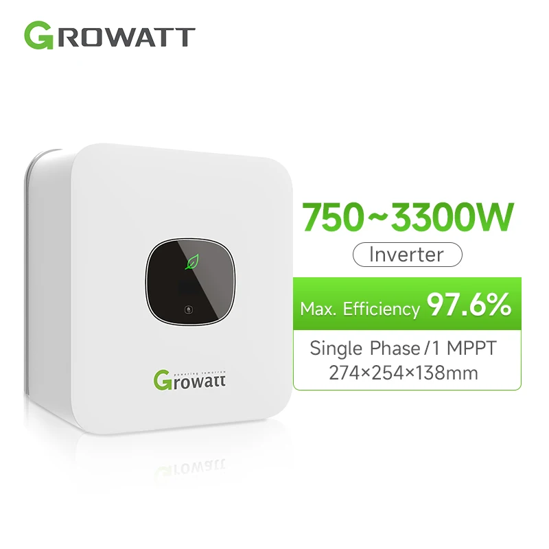 

Growatt Solar Inverter MIC 750~3300TL-X 750W 1KW 1500W 2KW 2500W 3KW 3300W On Grid MPPT Inverter Single Phase Grid Tie Inverter