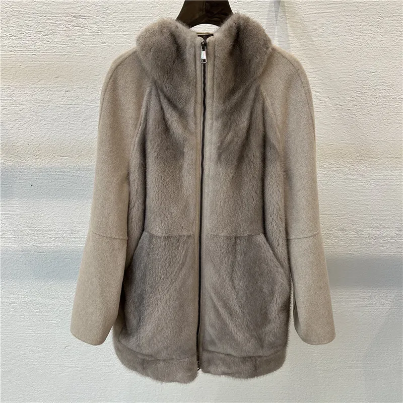 

2024 Women's Clothing High-end mink double-sided cashmere wool coat No.16