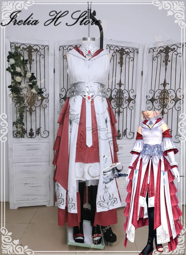 

Irelia H Customized FF14 Cosplays Final Fantasy XIV White Mage Artifact Armor Robe Cosplay Costume level 90 High Quality game