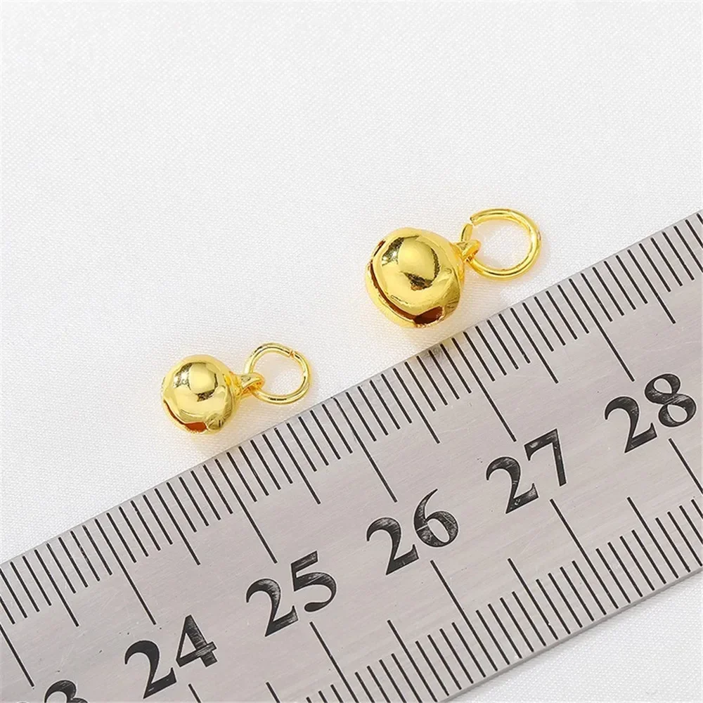 14K Gold Wrapped Open Loop Bell Pendant Handmade DIY Bracelet Necklace Beaded Pendant Material Accessories L360