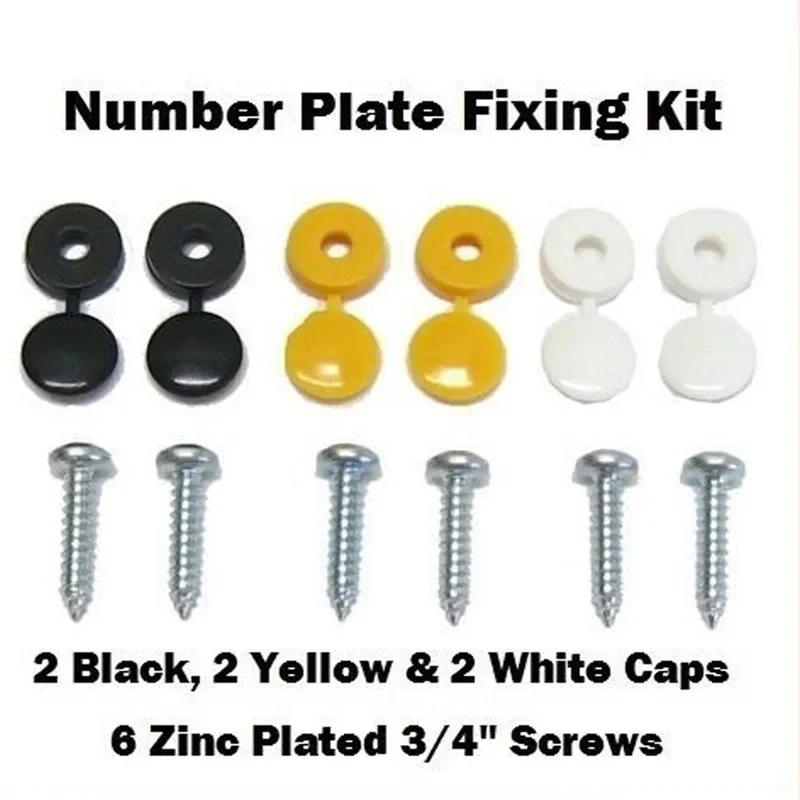 6Pcs Car Plate Modified Screws Auto Security License Plate Screws Parts Fender Washer License Plate Bolts Fixing Fitting Kit