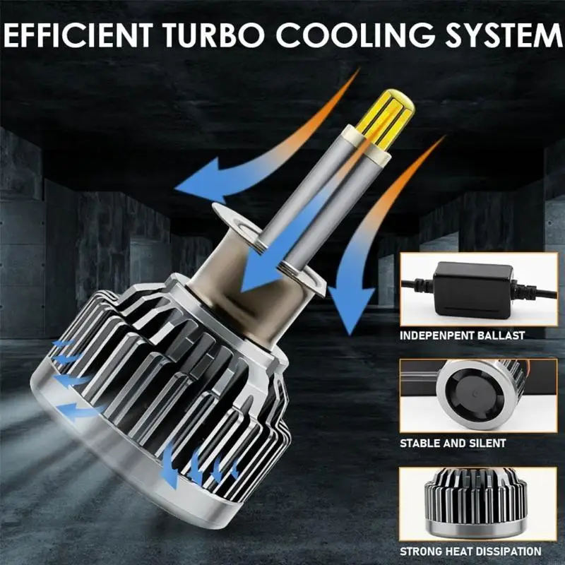 

R53D 360 ° Светодиодная луковица модифицированные фары 60 Вт Высокоэлемент Pair H7