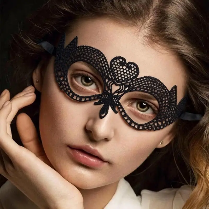 DXAE Halloween Masquerade Mask Lace Eyemask Venetians 마스크 카니발 파티 의상 공 Half Face Mask Blindfold Gifts
