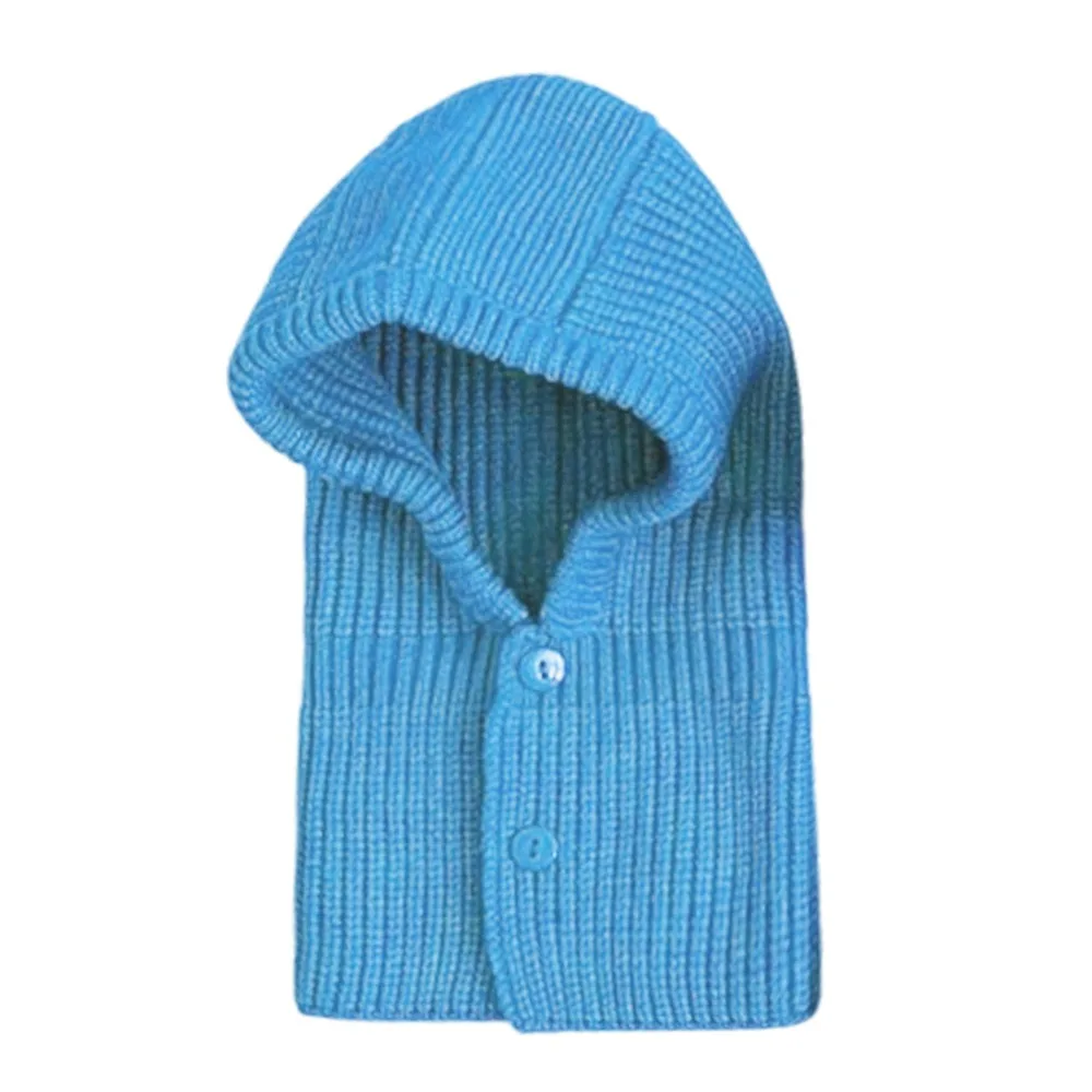 

Fashion Accessory Solid Color Knitted Hat Thickened Integrated Yarn Ear Protection Hat Knitted One-Piece Beanie Cap Children