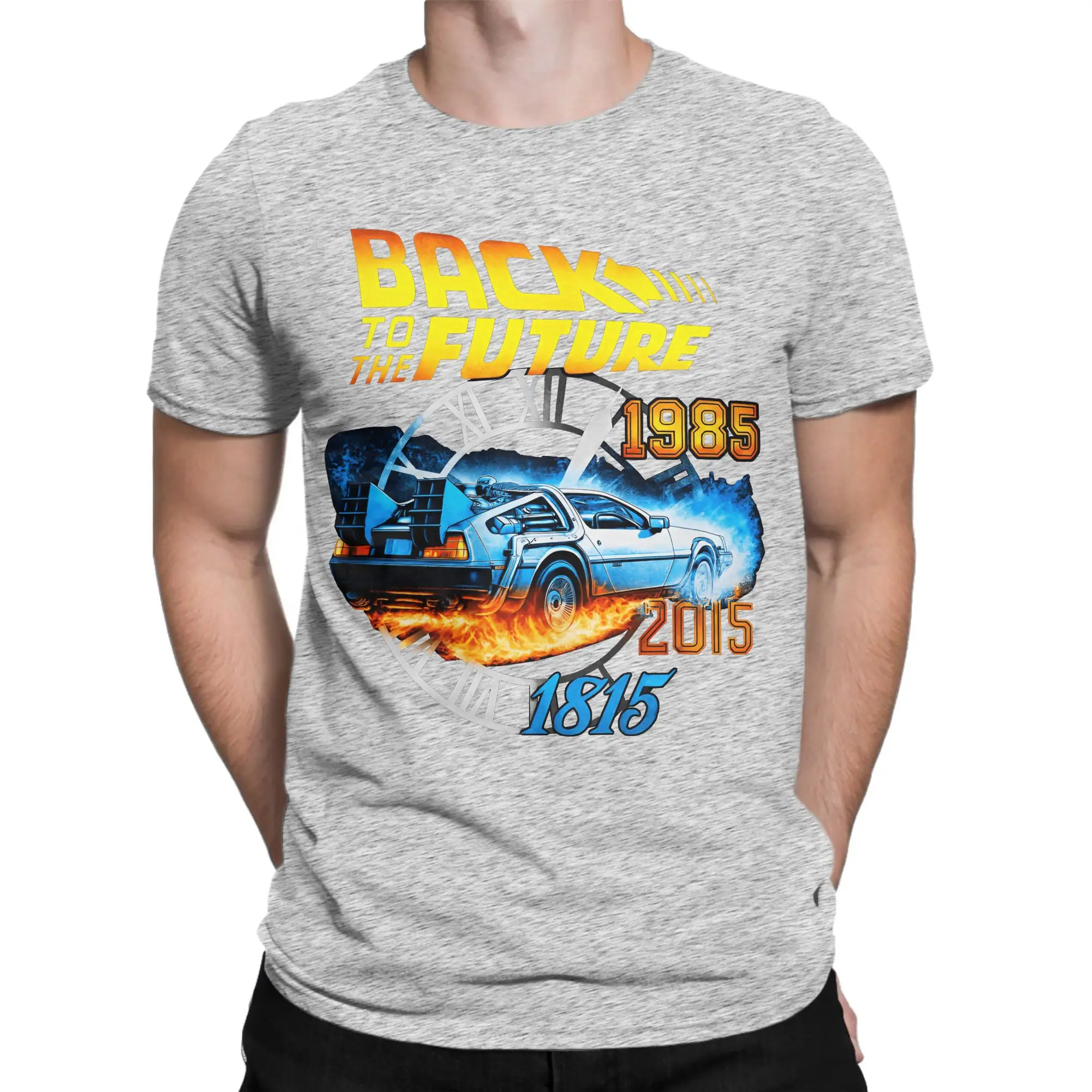 العودة إلى المستقبل تي شيرت الصيف الجدة تي شيرت رجل القطن الخالص تنفس المتضخم تيز قصيرة الأكمام الكلاسيكية التي شيرت #4