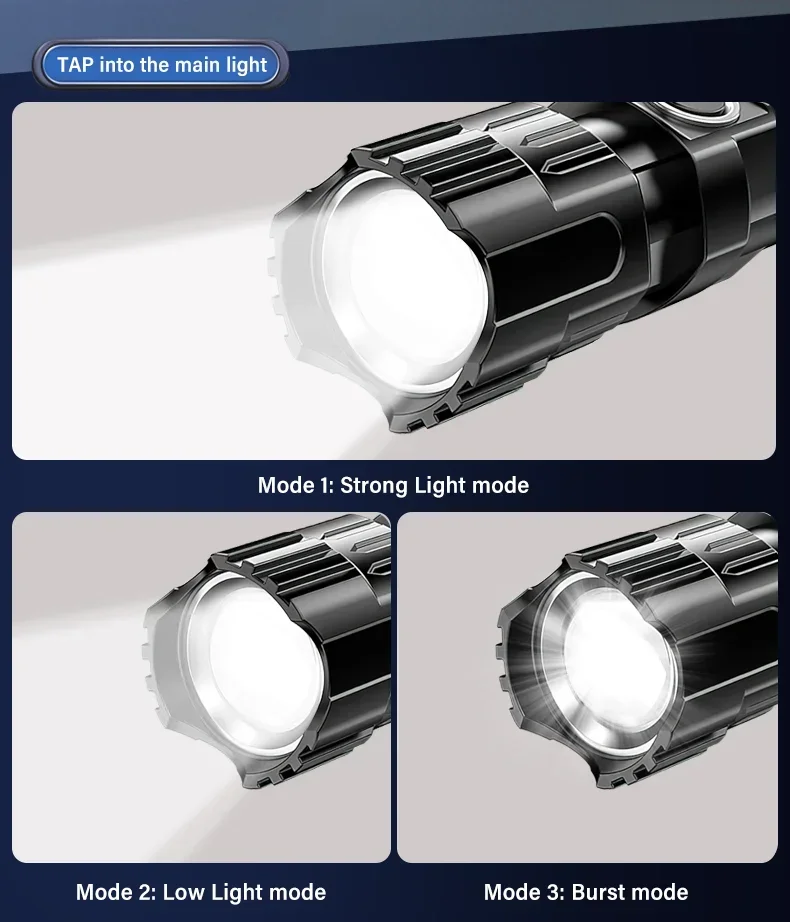 Torche LED Lampe De Poche Super Lumineuse 2000L Haute Puissance 5 Modes D 039 Clairage B 818523