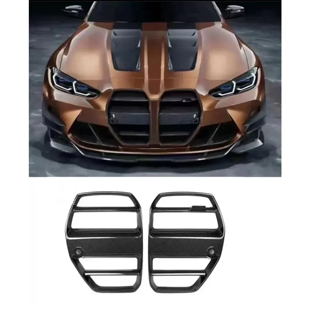 

New! For BMW M3 M4 G80 G82 G83 Grille ST Style High Quality Dry Carbon Fiber Car Front Bumper Air Intake Grills Bumper Air Intak