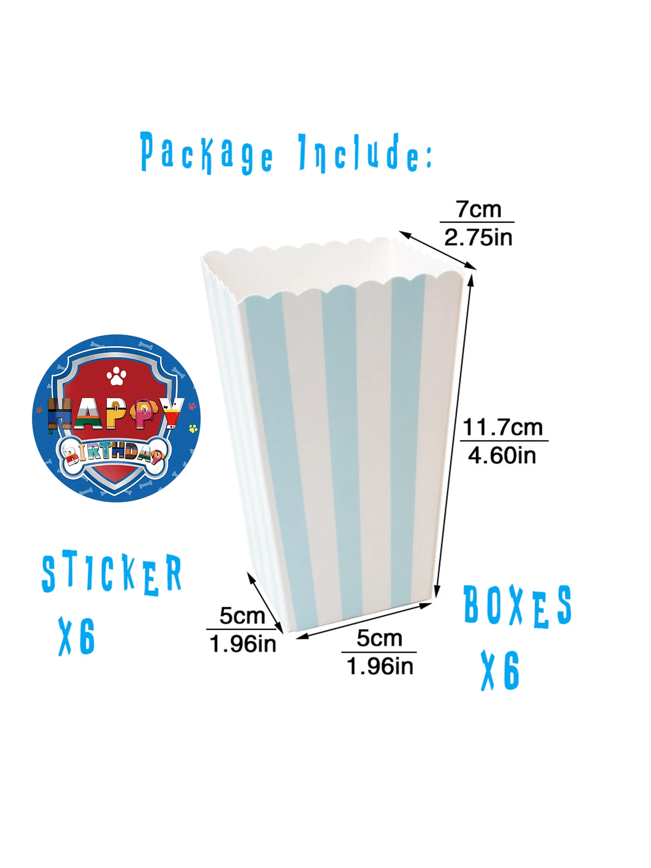 Paw Patrol Popcorn Dozen Papier Snoep Geschenken Verpakking Koekjes Doos Meisjes Jongens Verjaardagsfeestje Decoratie Baby Douche Benodigdheden